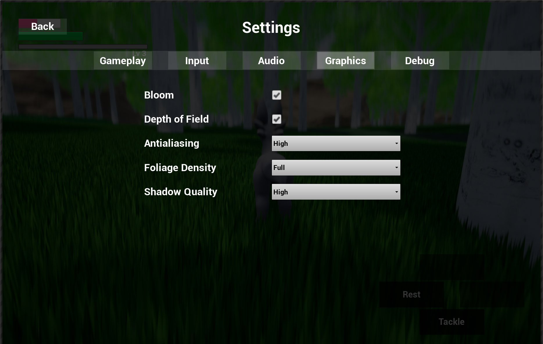settings menu screenshot